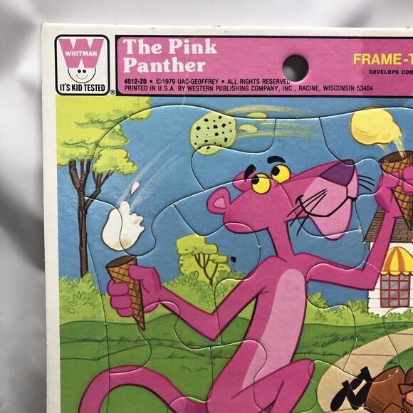Vintage 1979 Pink Panther Whitman Frame-Tray Puzzle - Juggling Unicycle Fun! - Picture 2 of 14